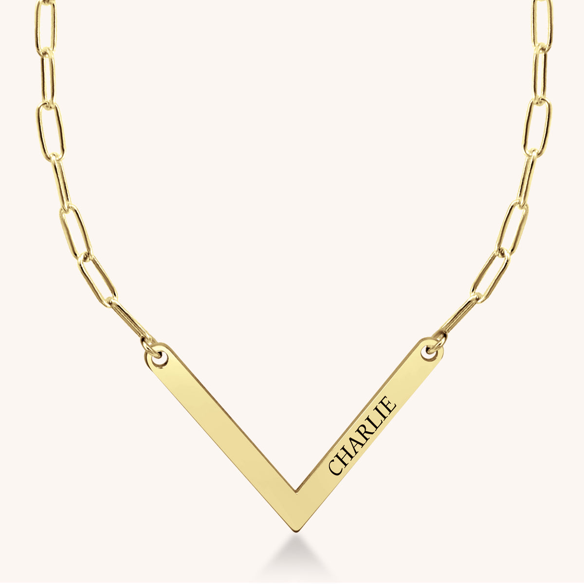 Charlie Chevron Bar Paperclip Necklace