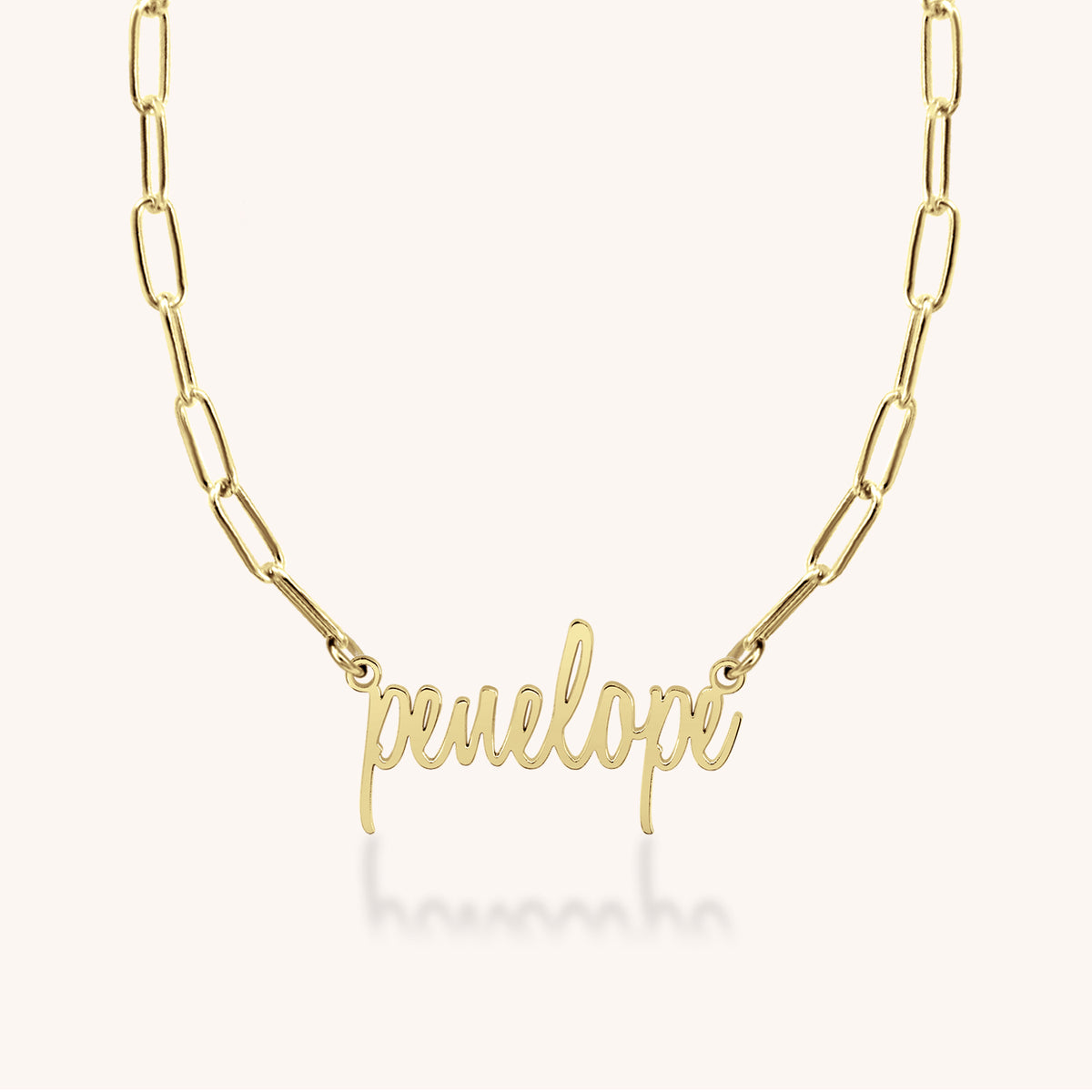 Penelope Paperclip Nameplate Necklace