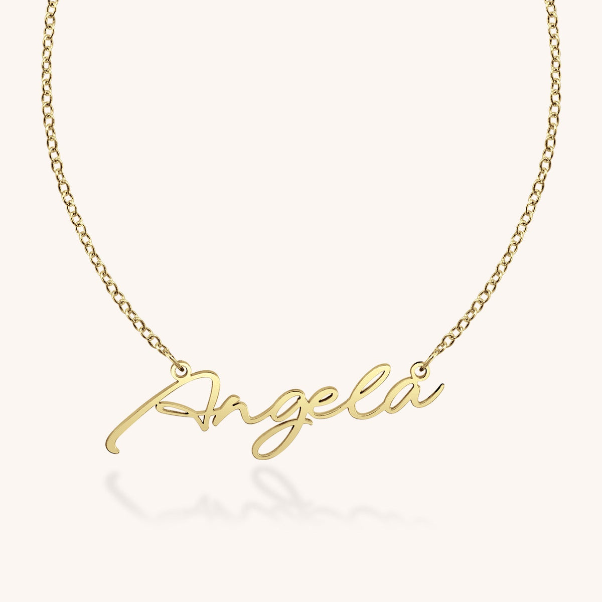 10k Gold Angela Nameplate Necklace