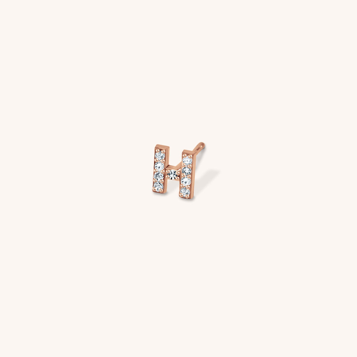 14k Gold Aria Initial Single Diamond Earring