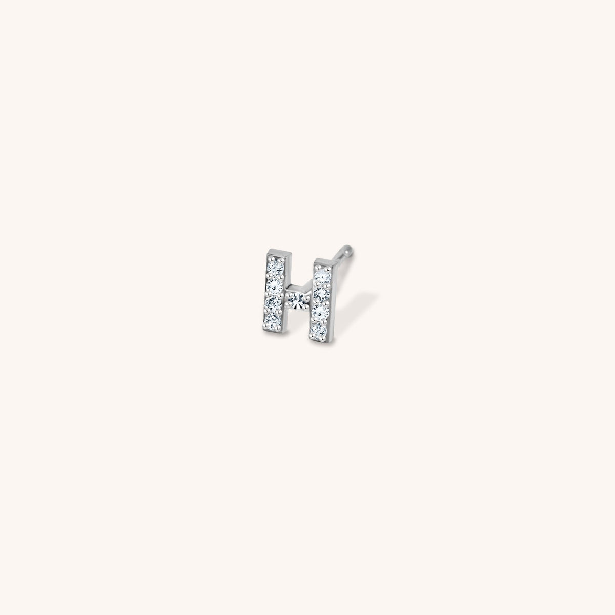 14k Gold Aria Initial Single Diamond Earring