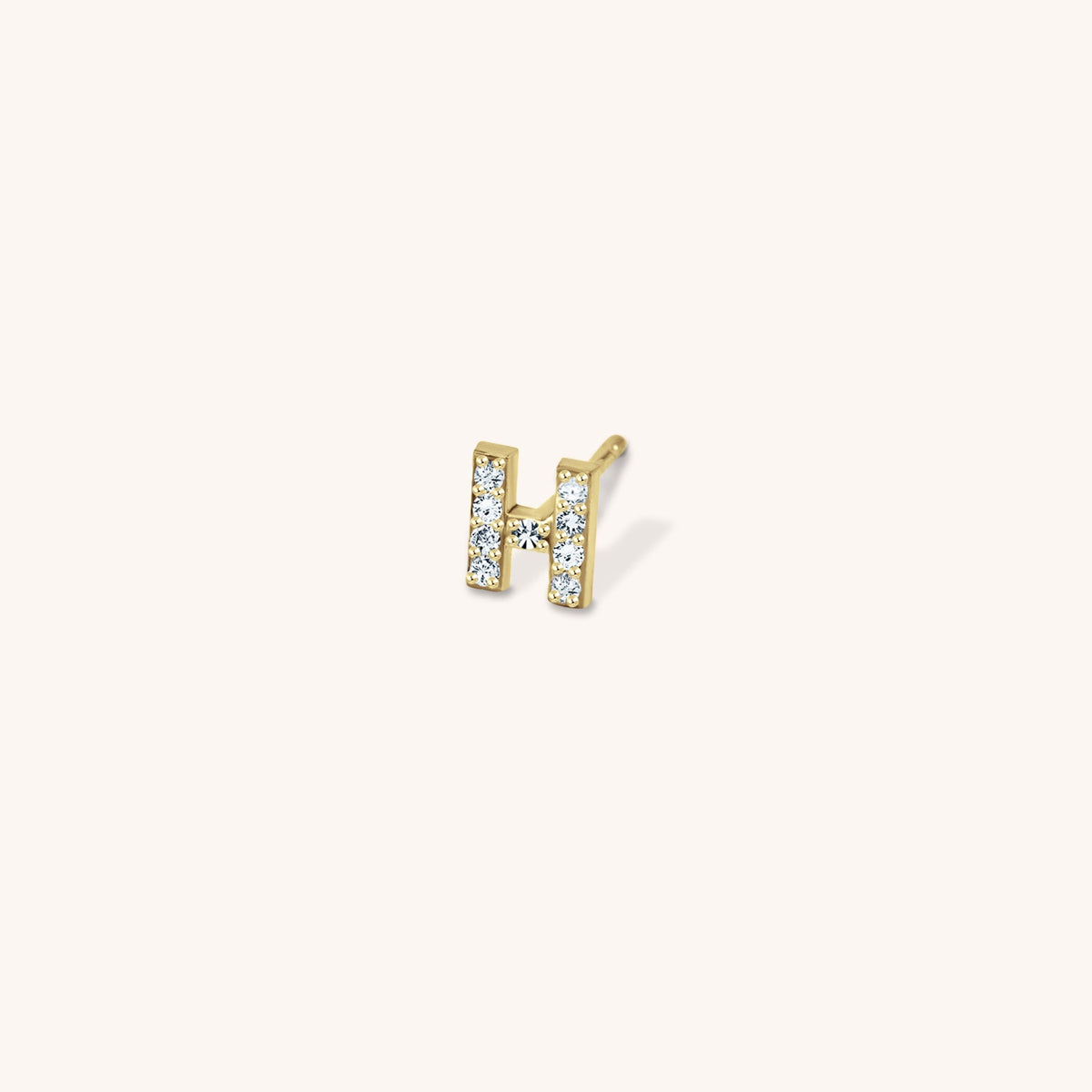 10k Gold Aria Initial Single Diamond Earring