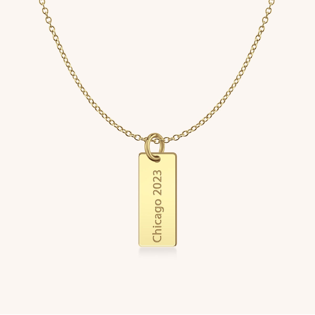 14k Gold I Love You Tag in Block