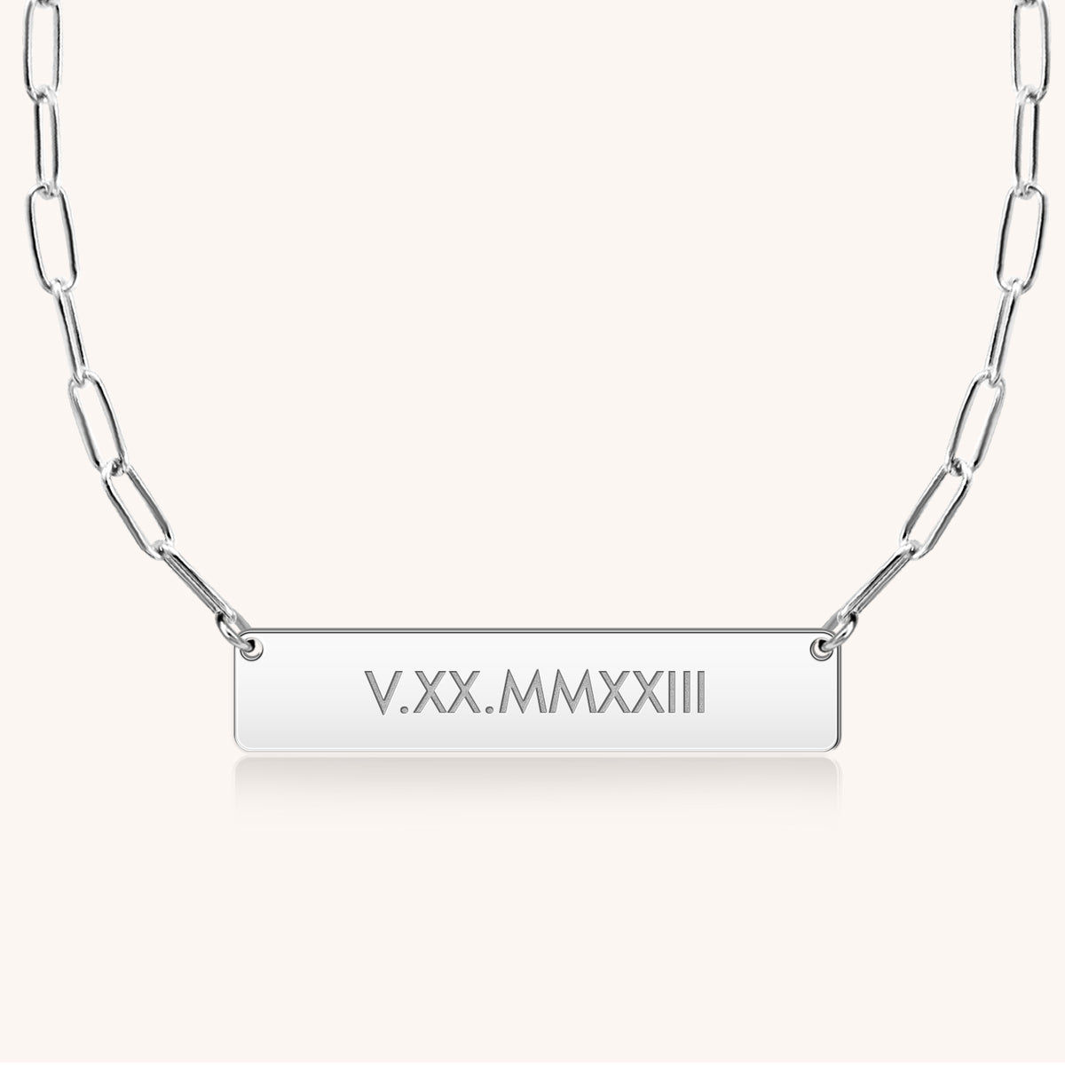 I Love You Bar Necklace in Block