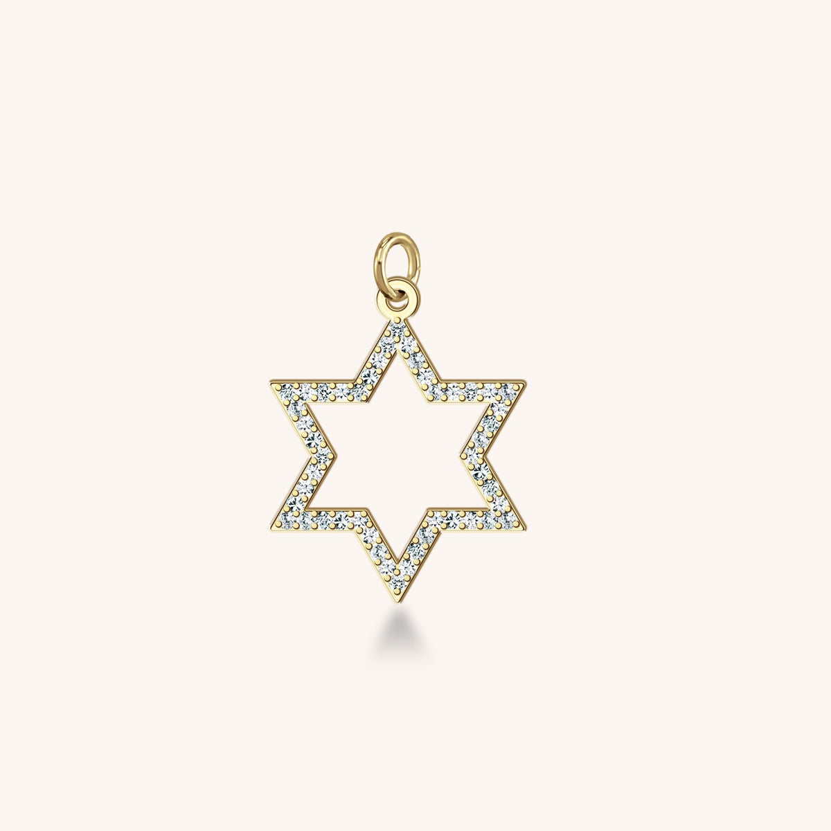 14k Gold Mini Diamond Star of David Charm