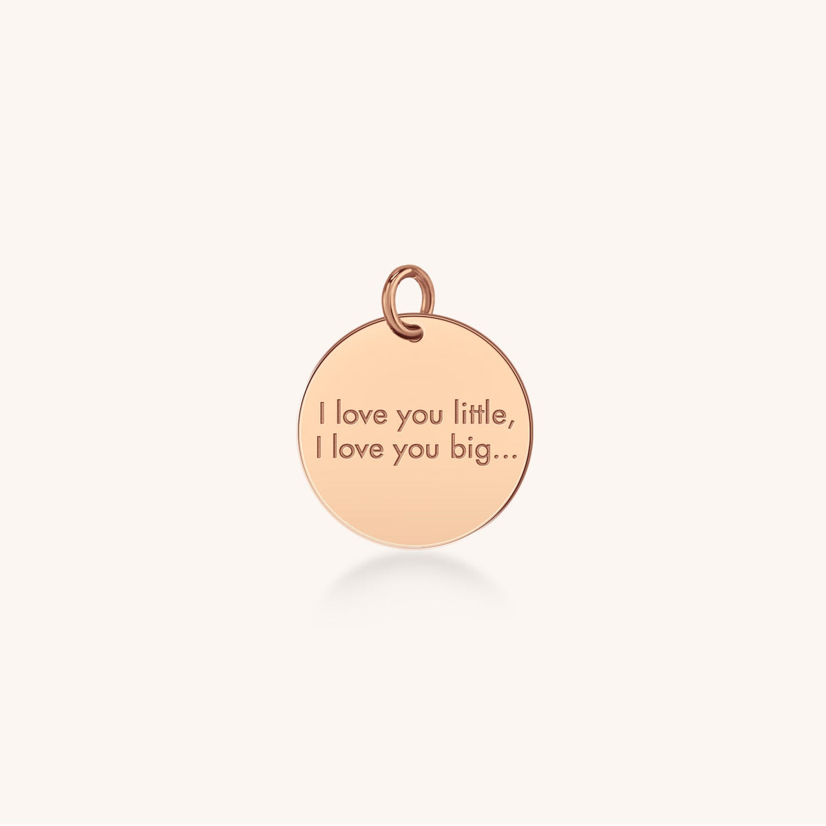 14k Gold I Love You Disc in Block