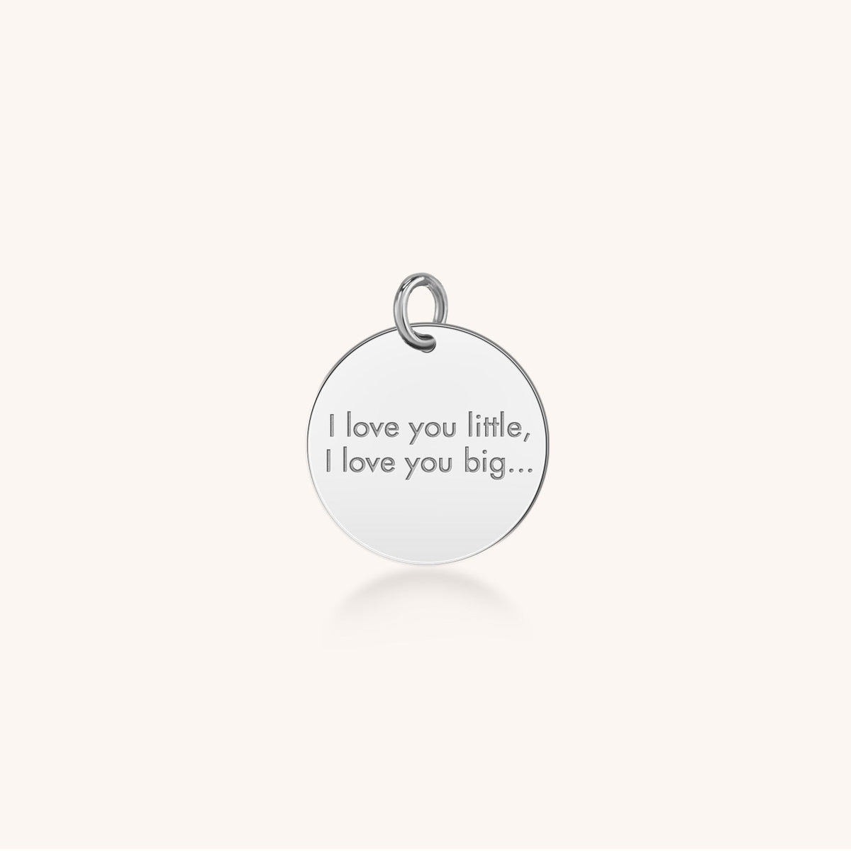 Sterling Silver I Love You Disc in Block