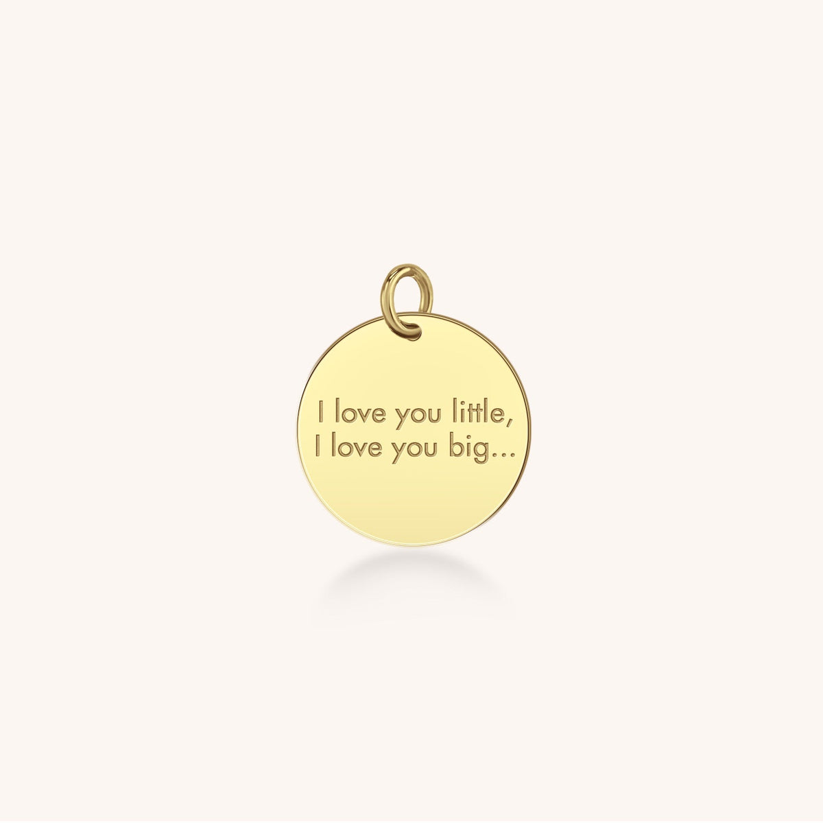 14k Gold I Love You Disc in Block