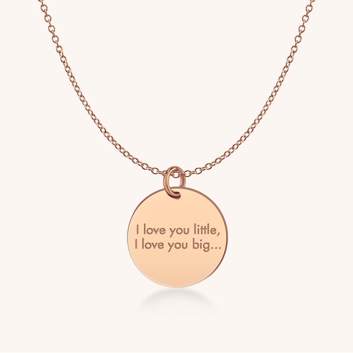 Sterling Silver I Love You Disc in Block