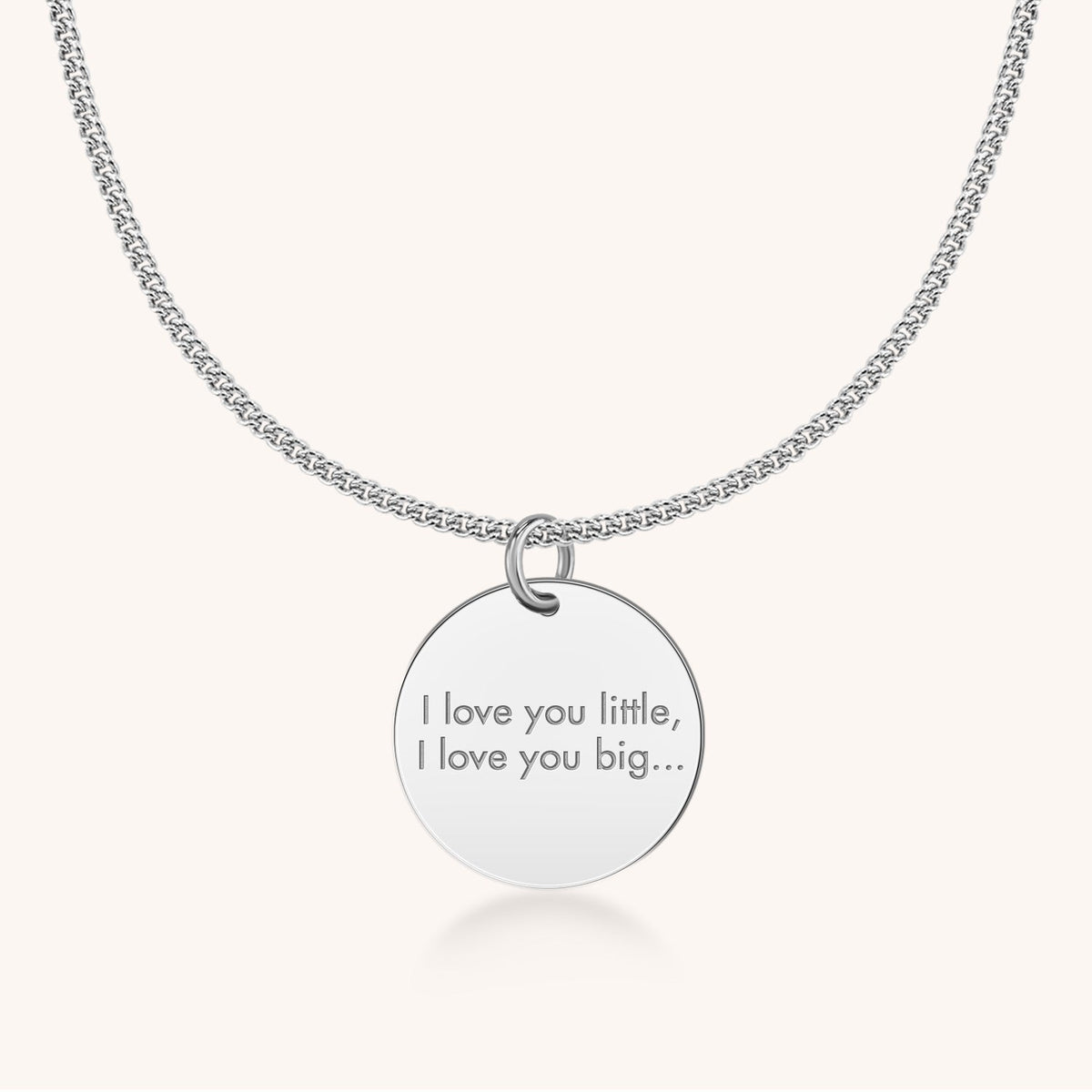 14k Gold I Love You Disc in Block