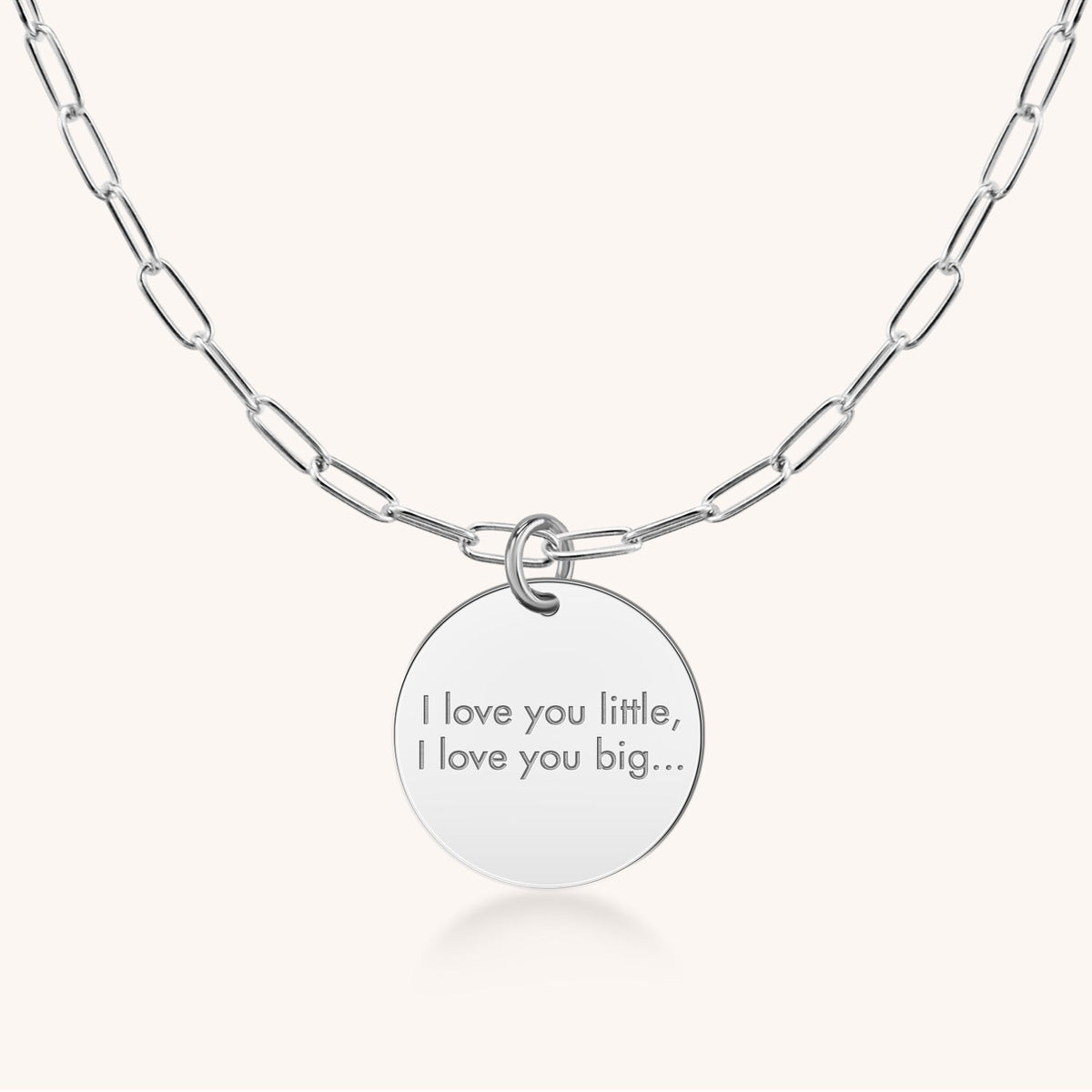 14k Gold I Love You Disc in Block