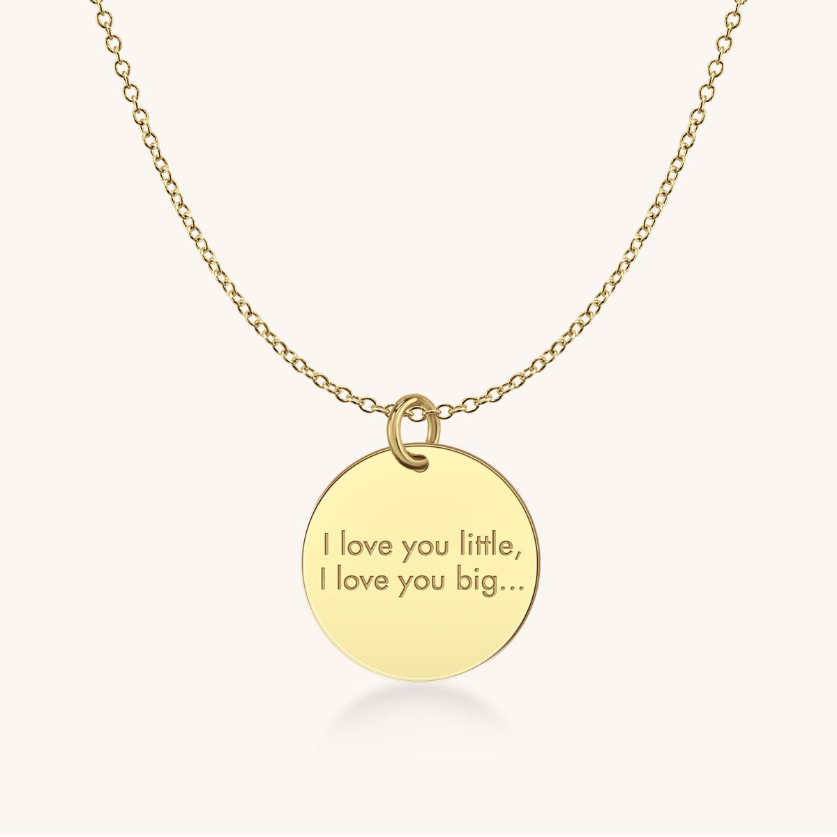 Sterling Silver I Love You Disc in Block