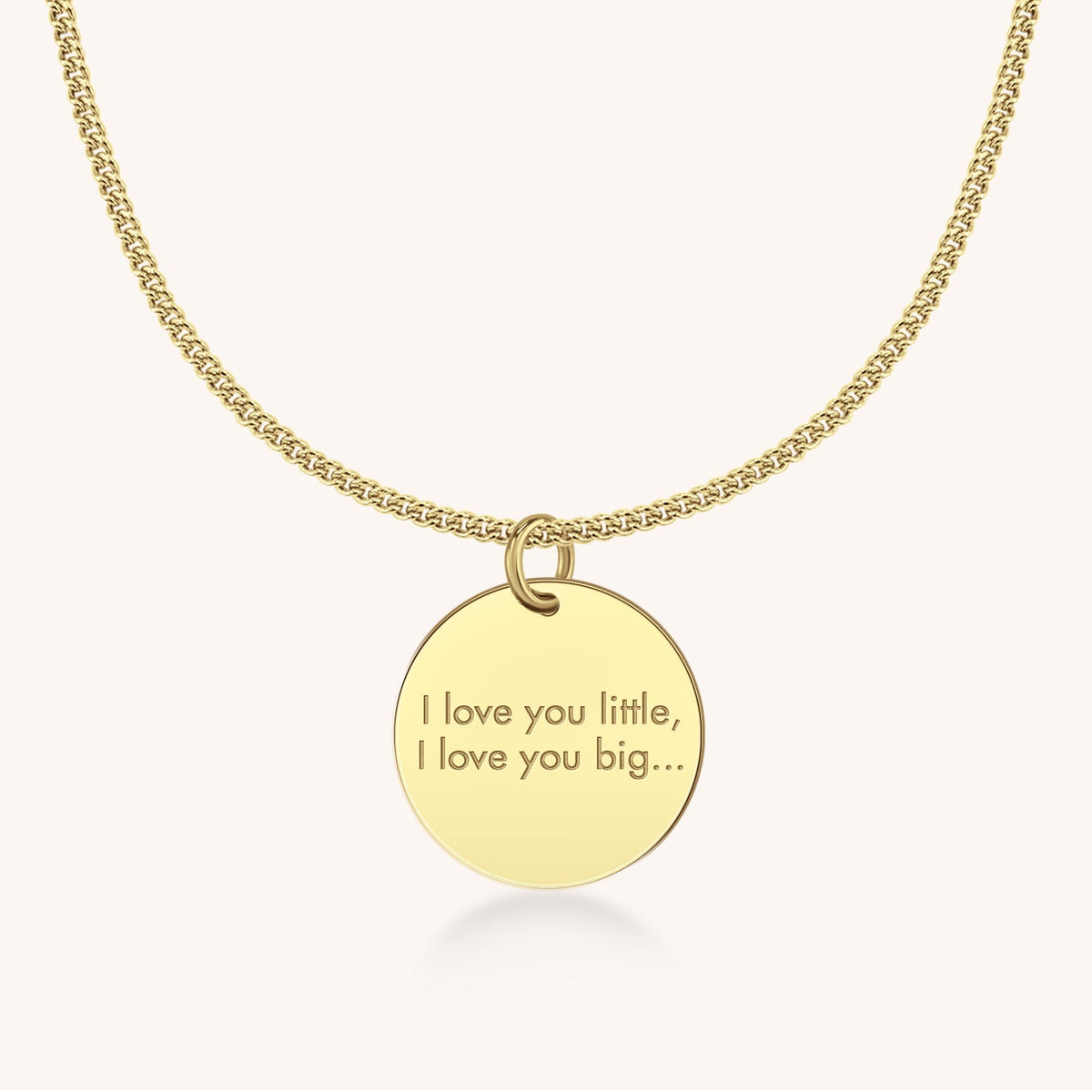 Sterling Silver I Love You Disc in Block