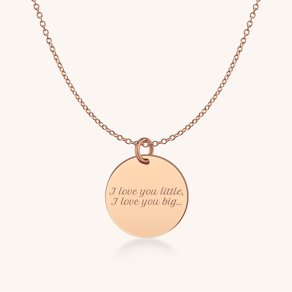 14k Gold I Love You Disc in Script