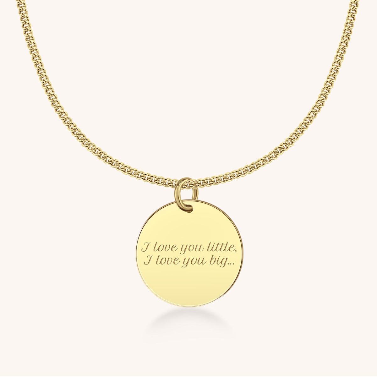 Sterling Silver I Love You Disc in Script