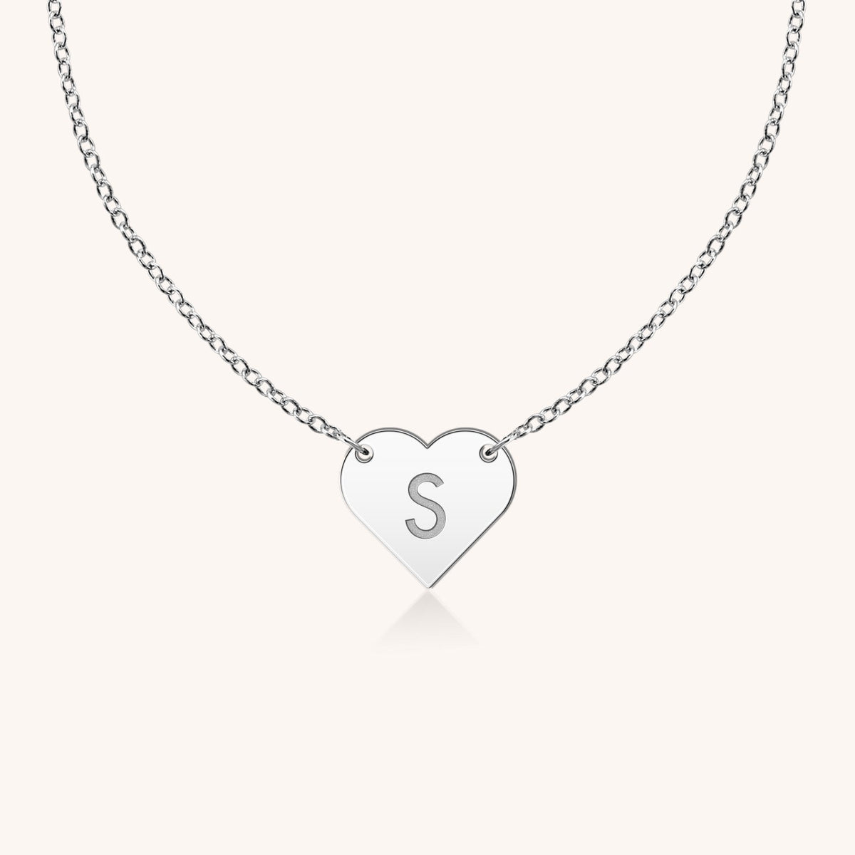 Sterling Silver I Love You Little Heart Block Initial