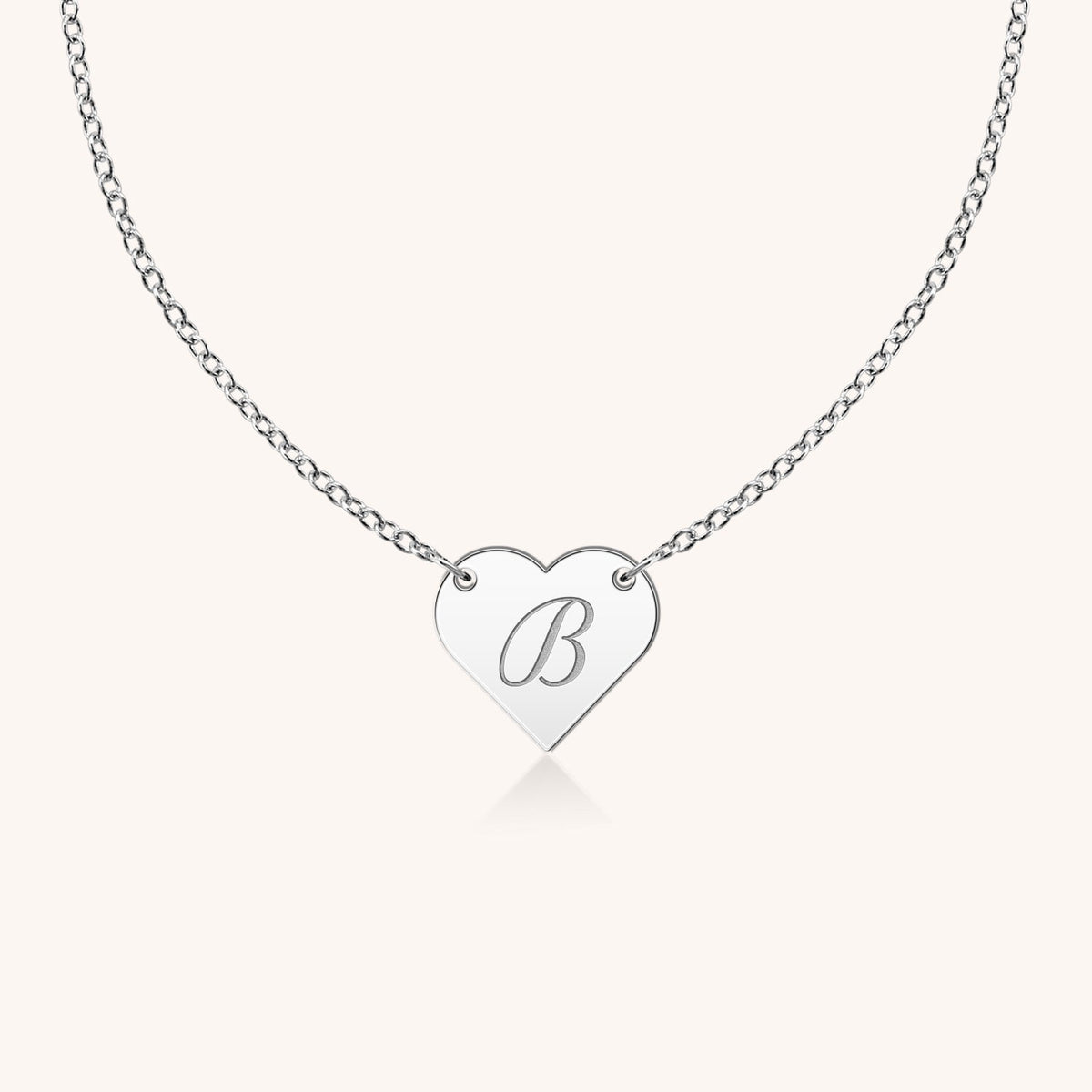 Sterling Silver I Love You Little Heart Script Initial