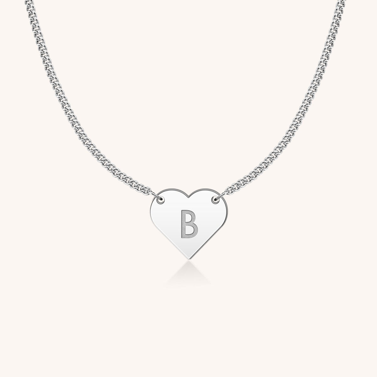 Sterling Silver I Love You Little Heart Block Initial