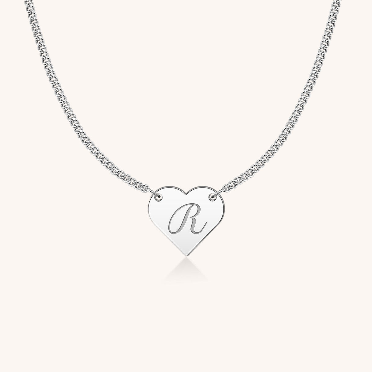 Sterling Silver I Love You Little Heart Script Initial