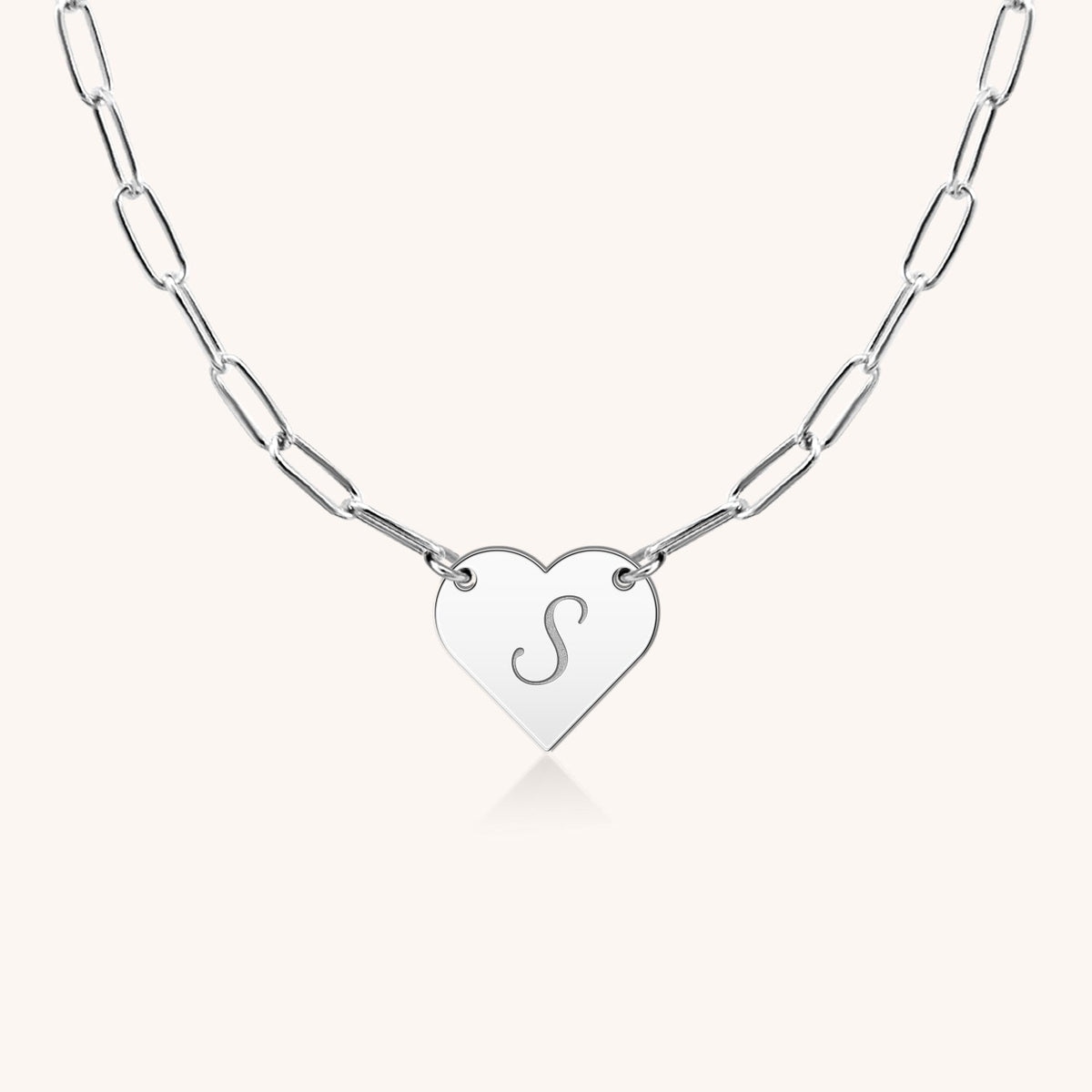 Sterling Silver I Love You Little Heart Script Initial