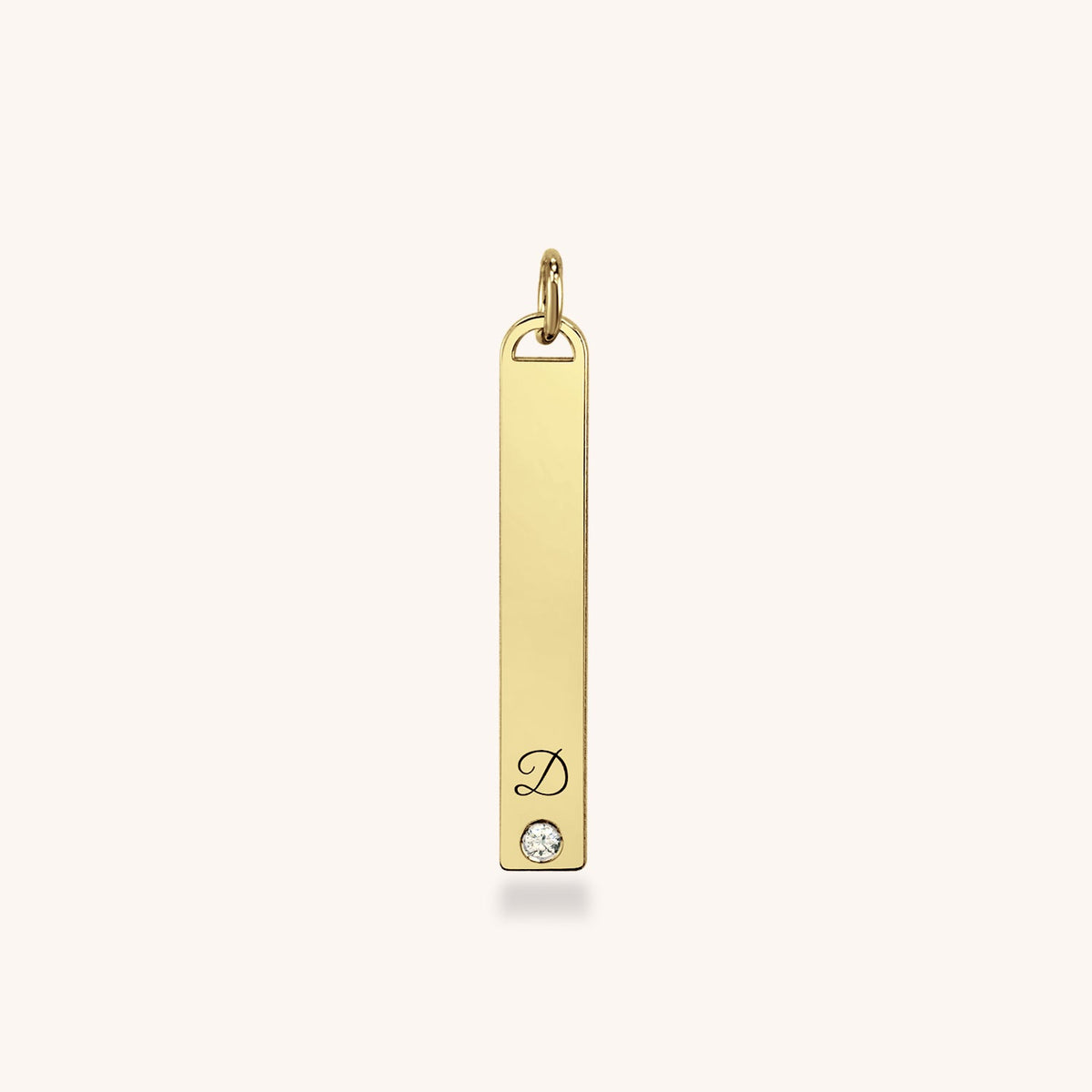 14k Gold Ash Heirloom Initial Diamond Tag Pendant