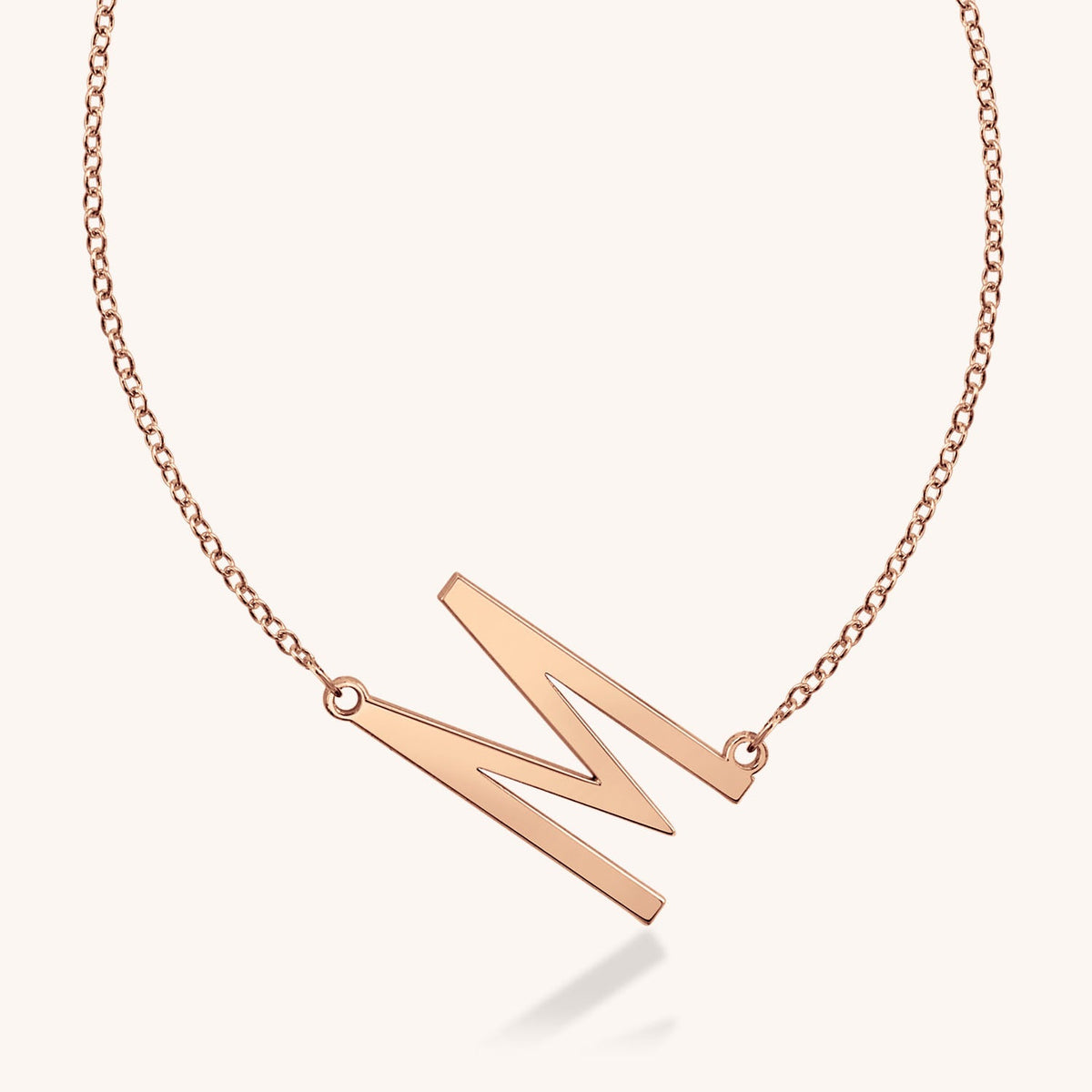 14k Gold Jamie Block Initial Necklace