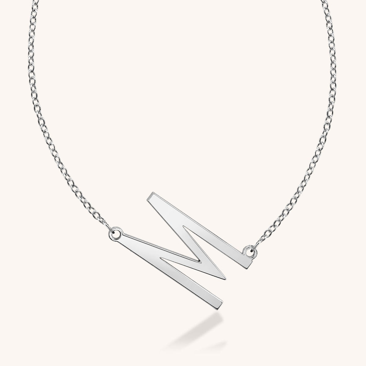 Sterling Silver Jamie Block Initial Necklace