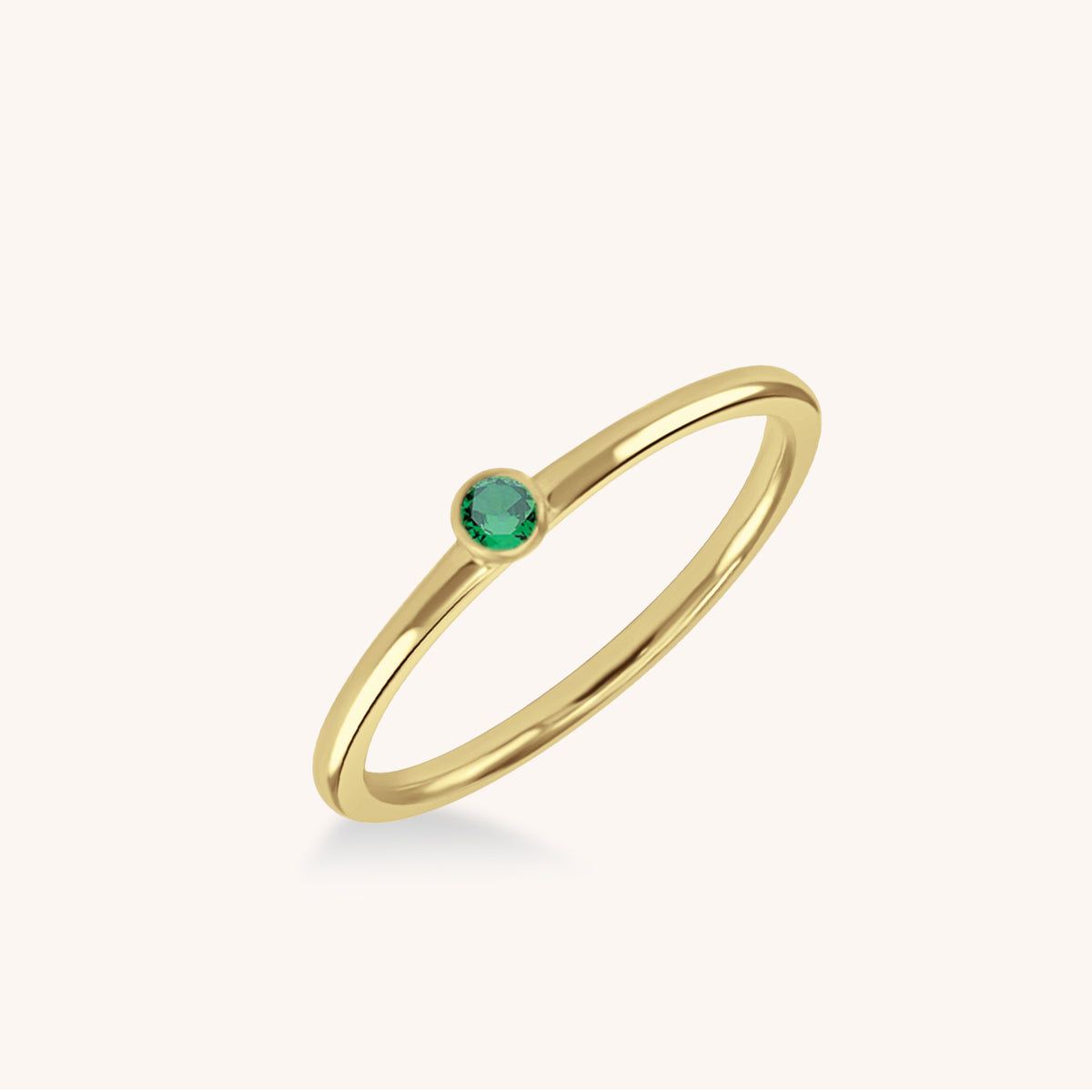 Yellow Gold Plated Stacking Birthstone Ring