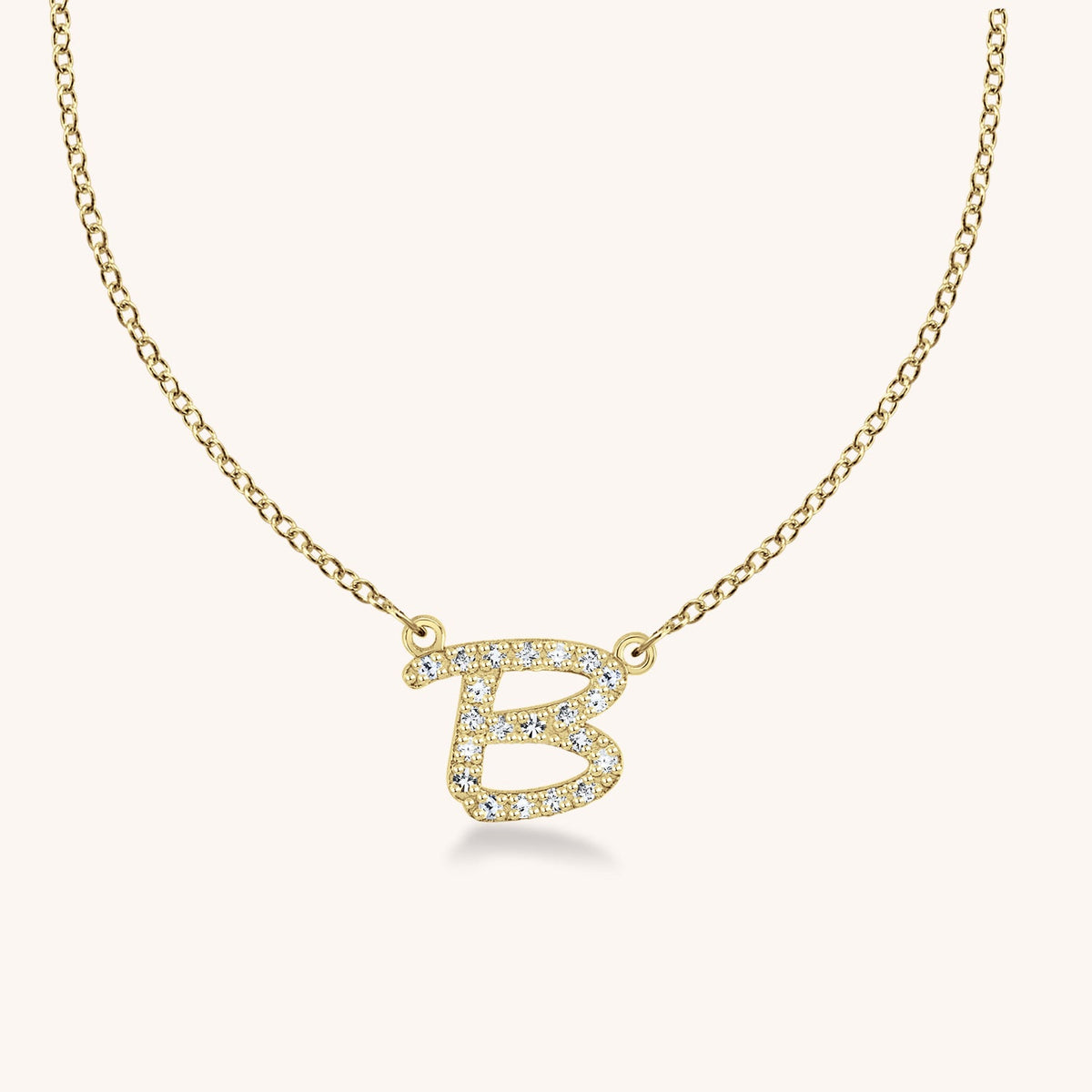 10k Gold Rachel Initial Diamond Necklace