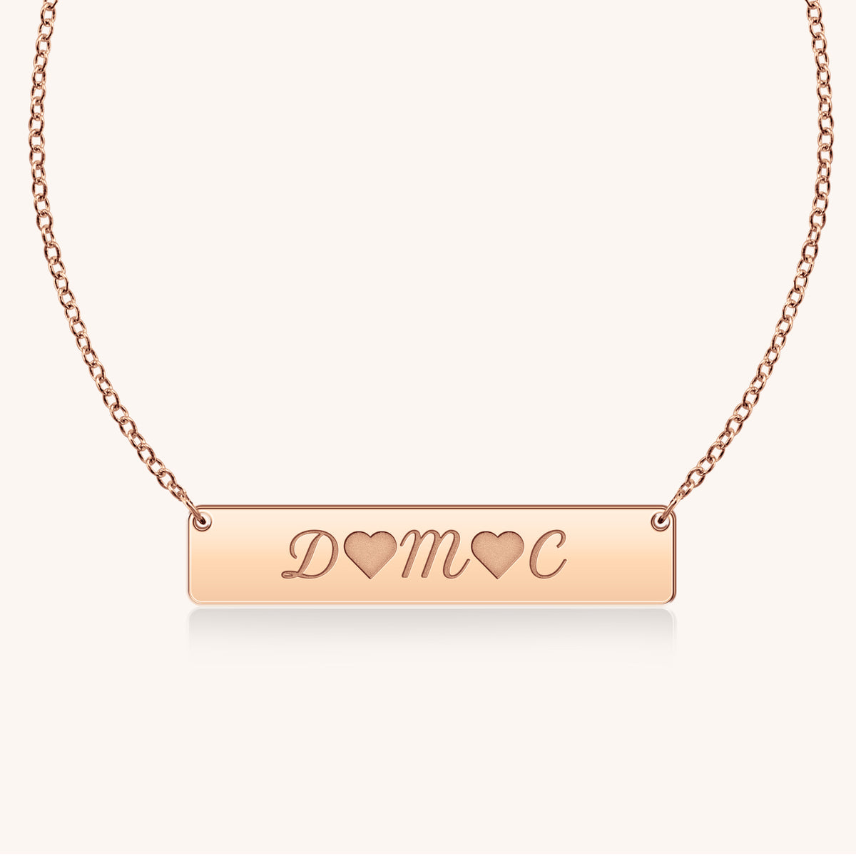 I Love You Bar Necklace in Script