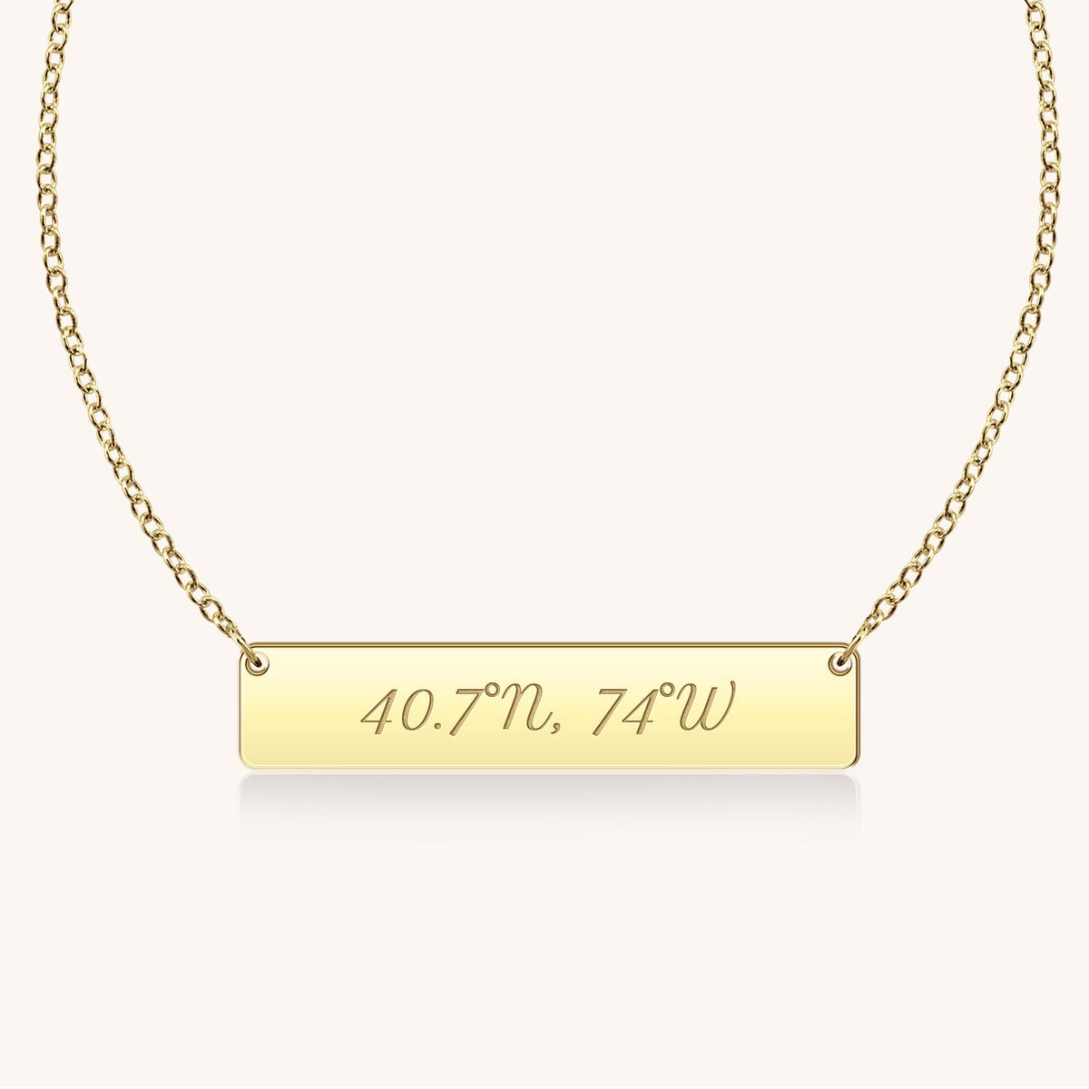 Sterling Silver I Love You Bar Necklace in Script