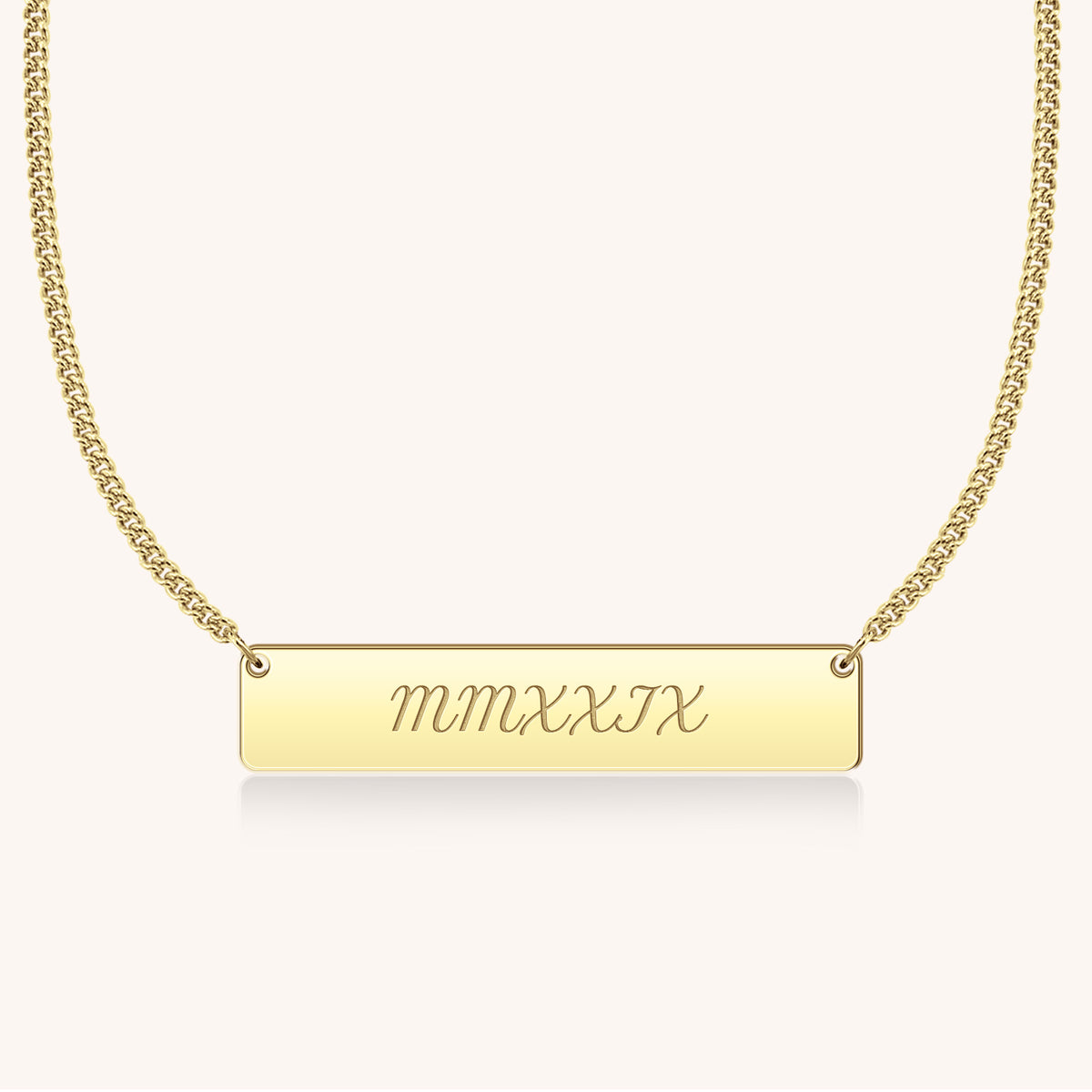 I Love You Bar Necklace in Script