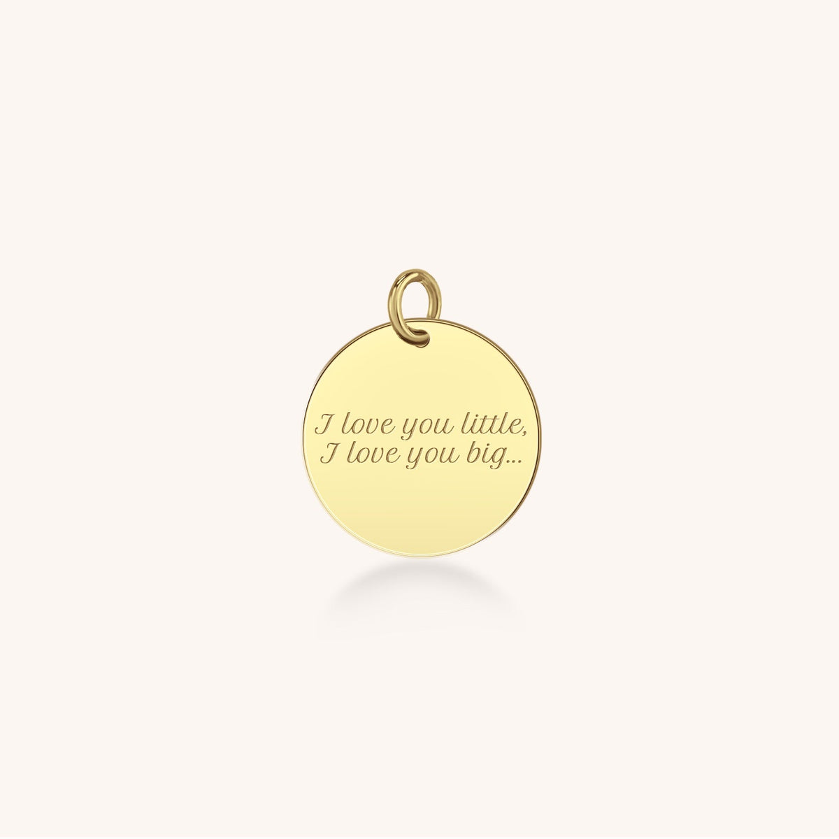 14k Gold I Love You Disc in Script