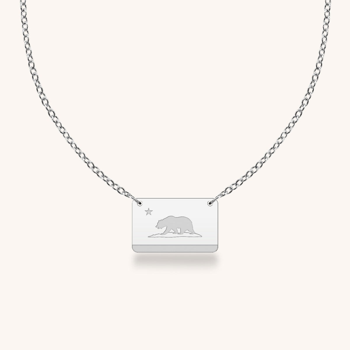 10k Gold California State Flag Necklace