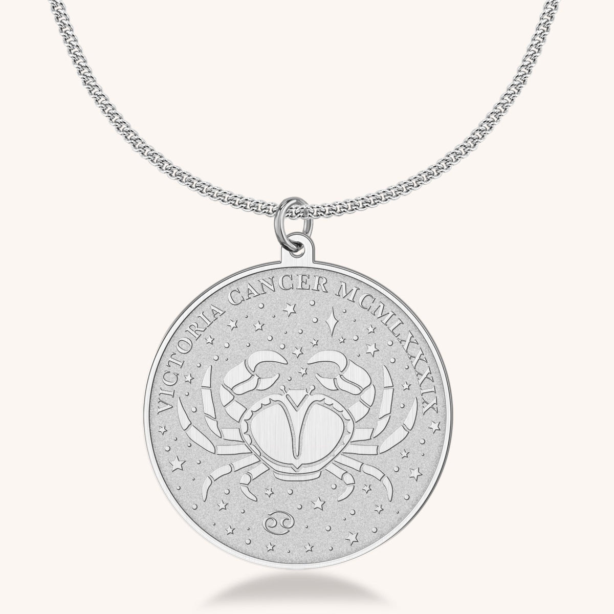 10k Gold Cancer Zodiac Medallion Necklace