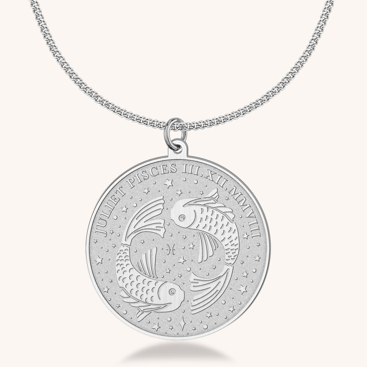 Pisces Zodiac Medallion Necklace