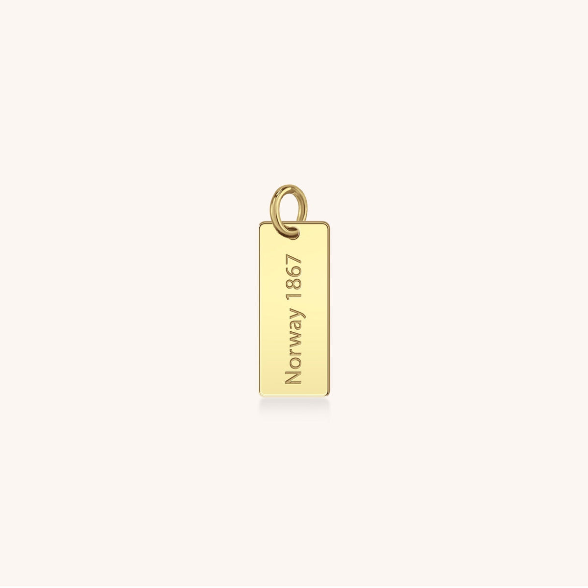 14k Gold I Love You Tag in Block