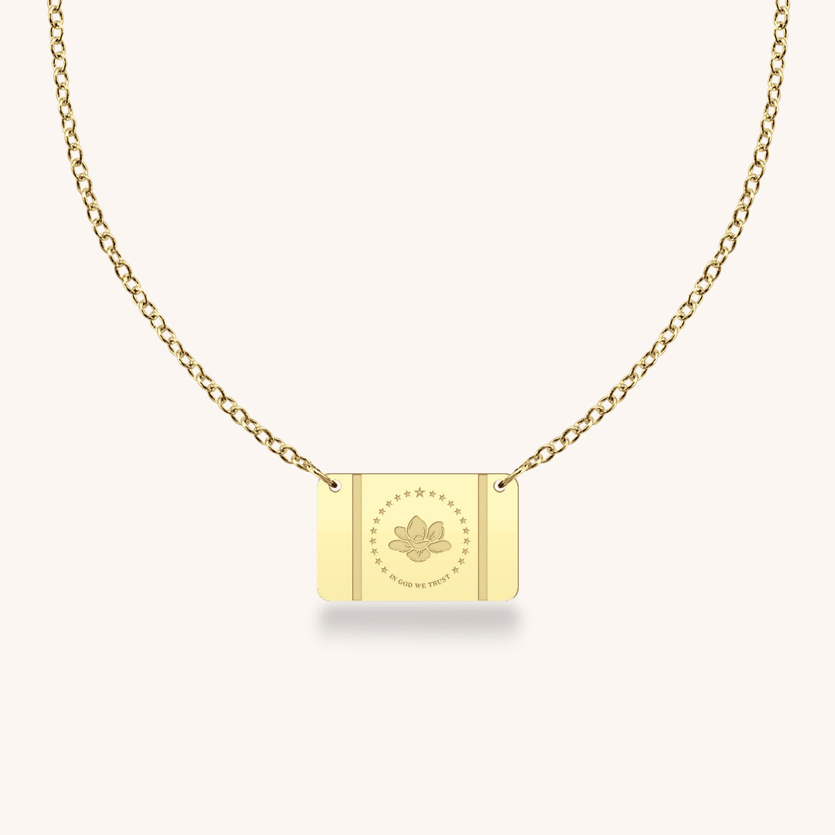 10k Gold Mississippi State Flag Necklace