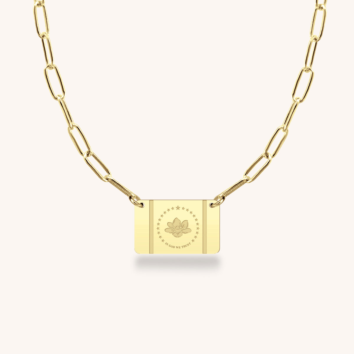 14k Gold Mississippi State Flag Necklace