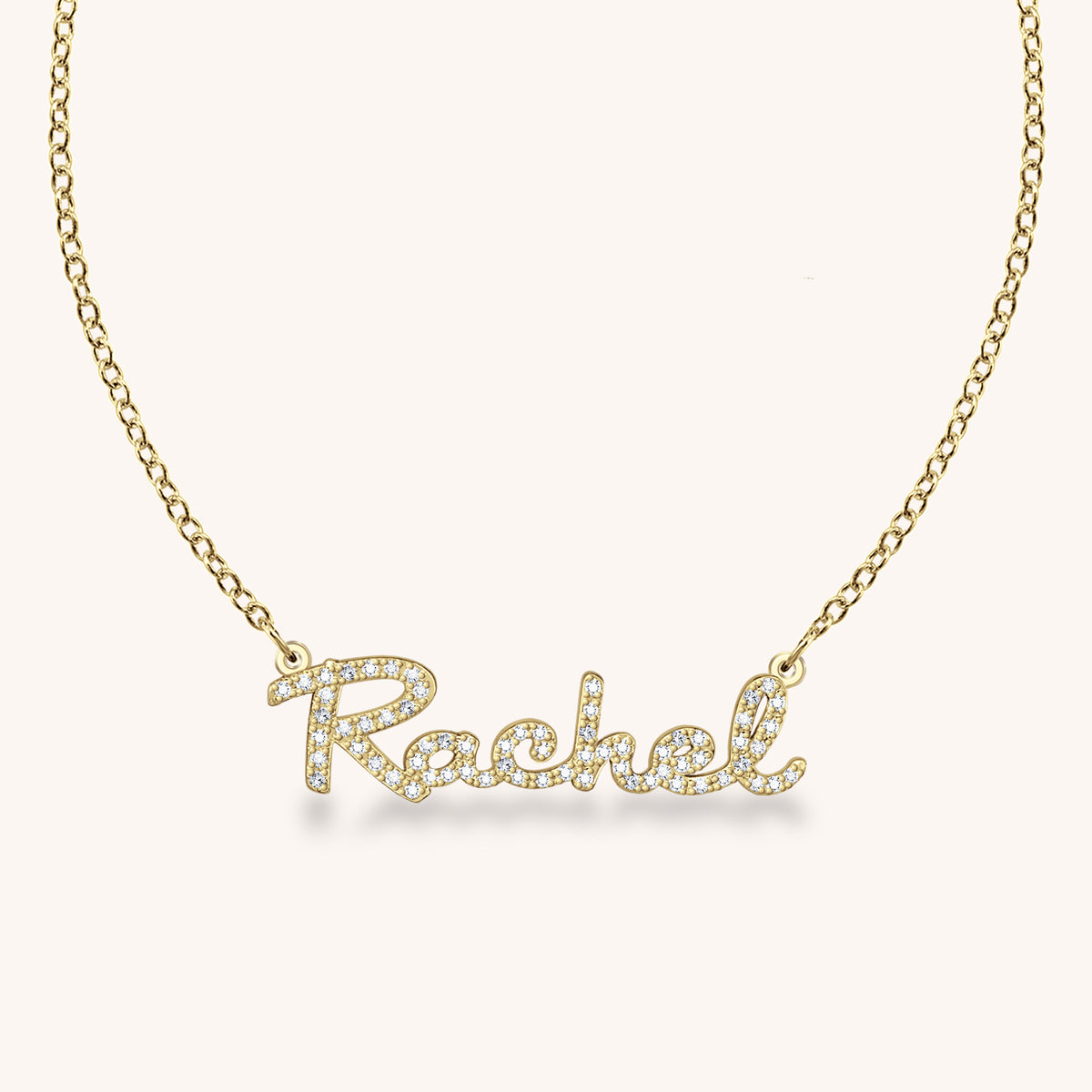 10k Gold Rachel Diamond Nameplate