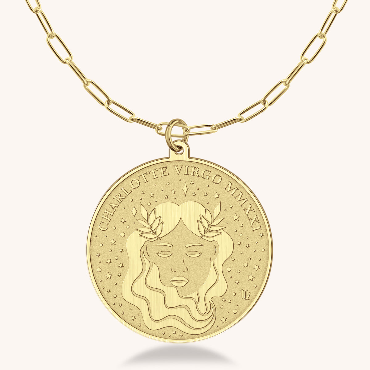 Virgo Zodiac Medallion Necklace
