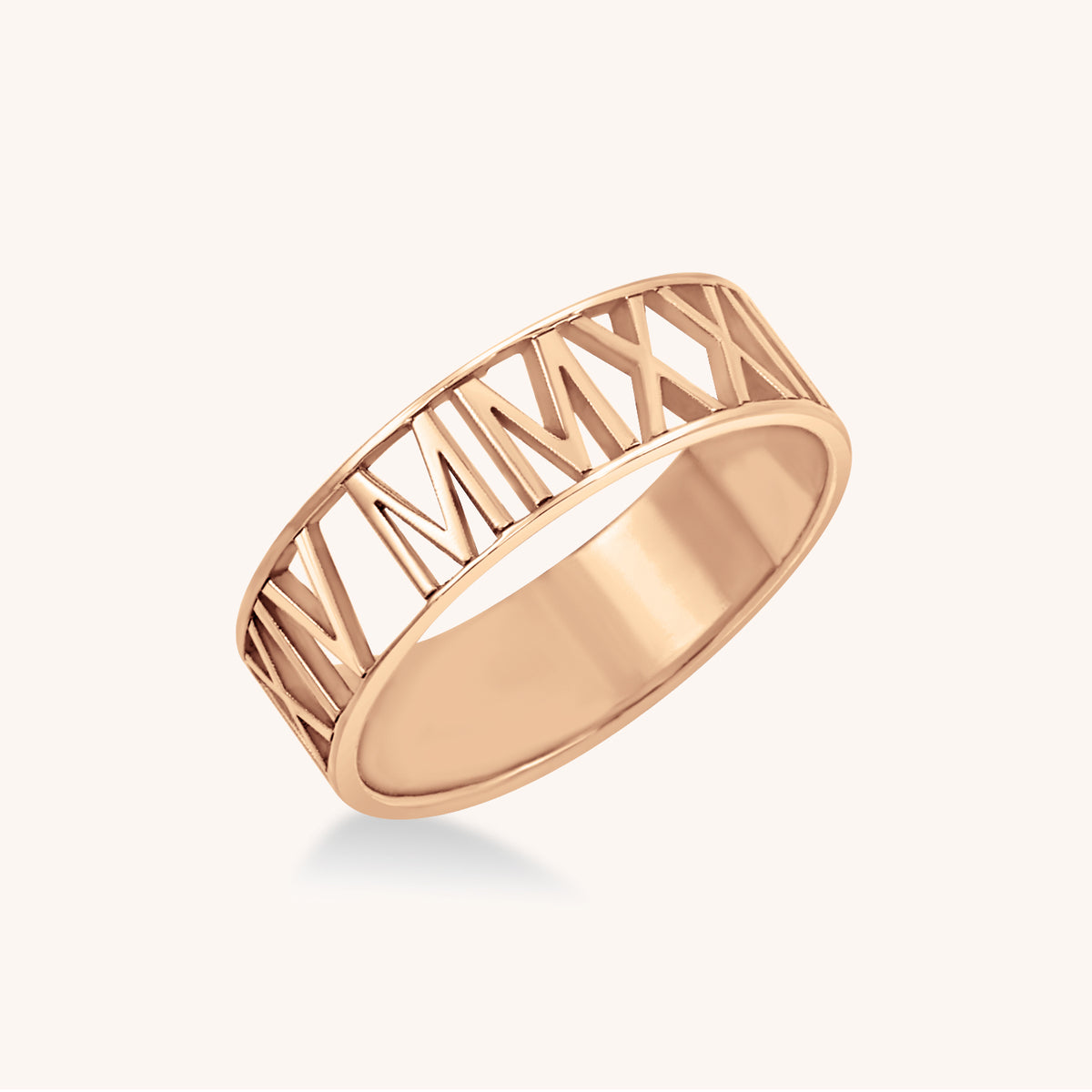 14k Gold Roman Numeral Year Ring