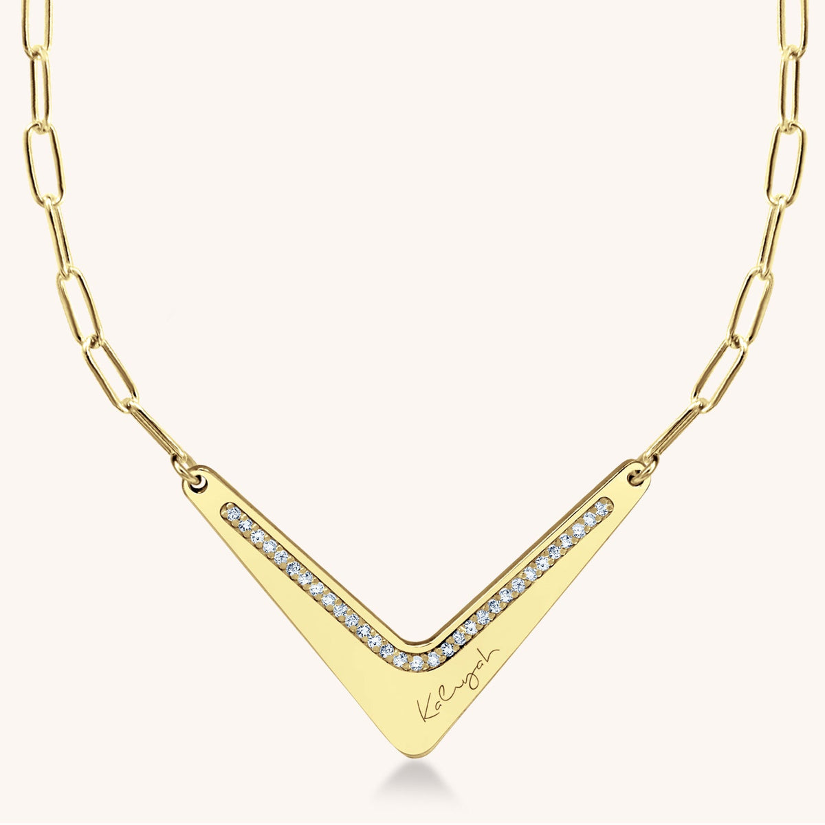 14k Gold Kaliyah Diamond Paperclip Necklace