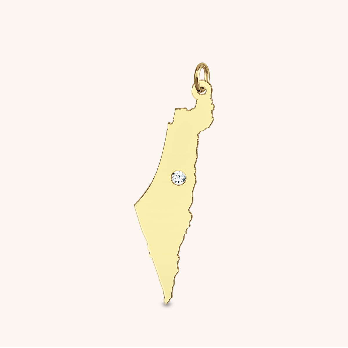 10k Gold Diamond State of Israel Necklace