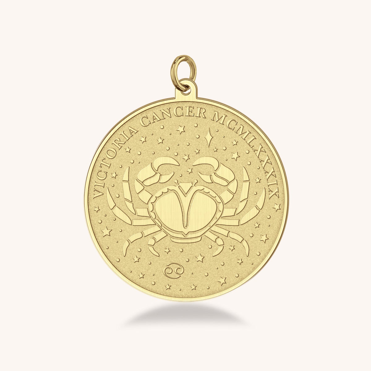 10k Gold Cancer Zodiac Medallion Necklace