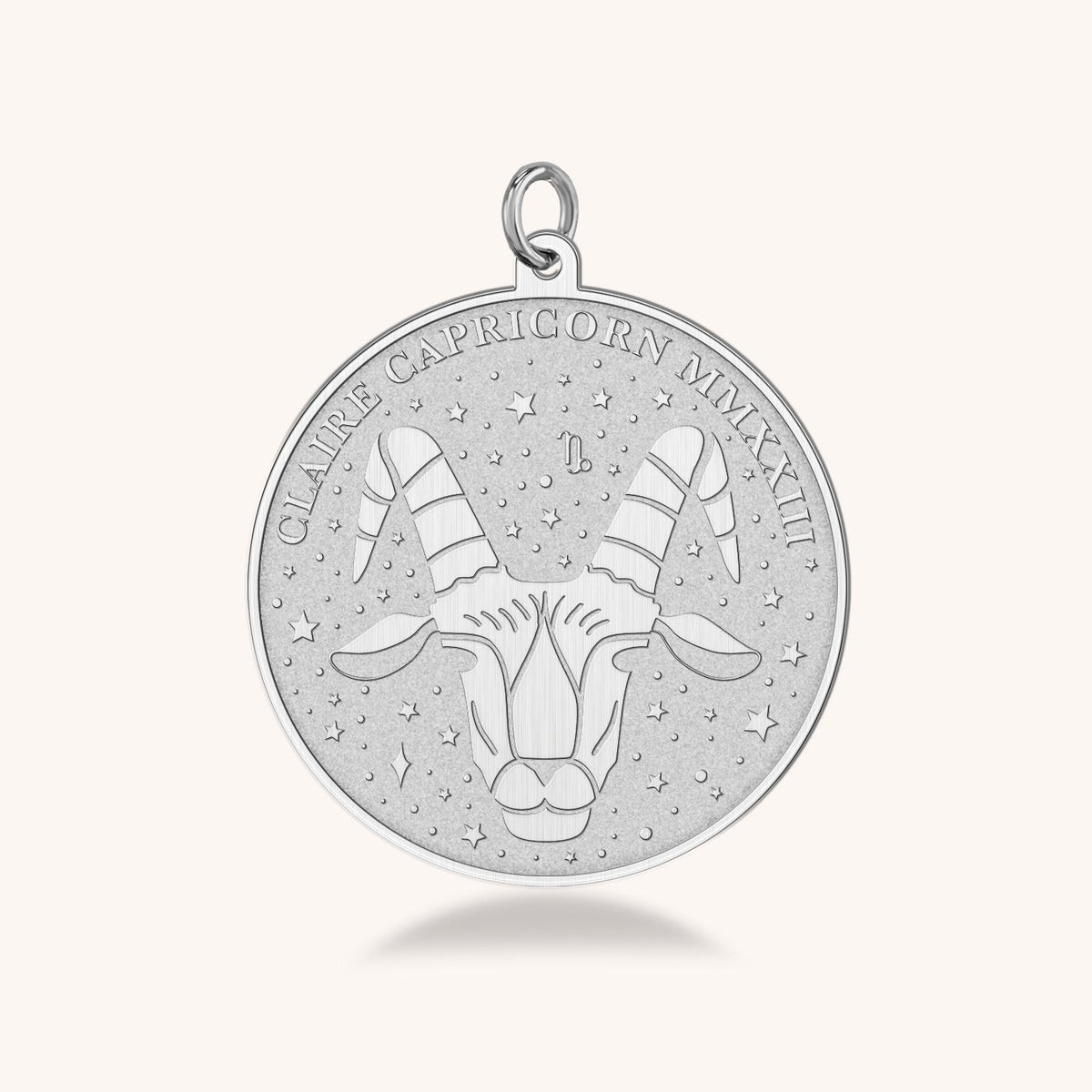 14k Gold Capricorn Zodiac Medallion Necklace