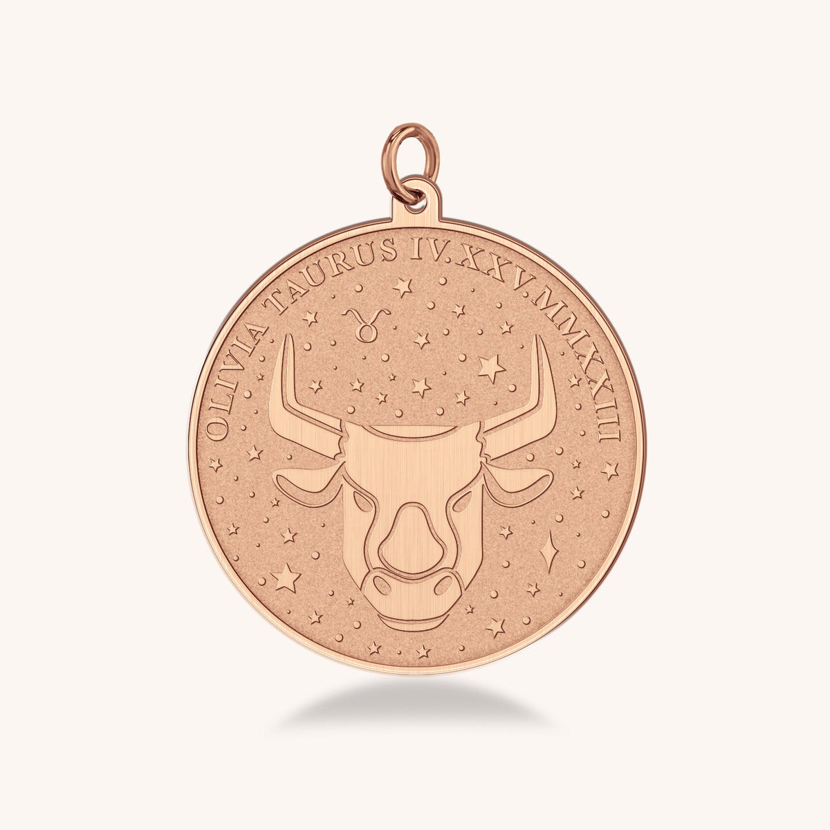 14k Gold Taurus Zodiac Medallion Necklace