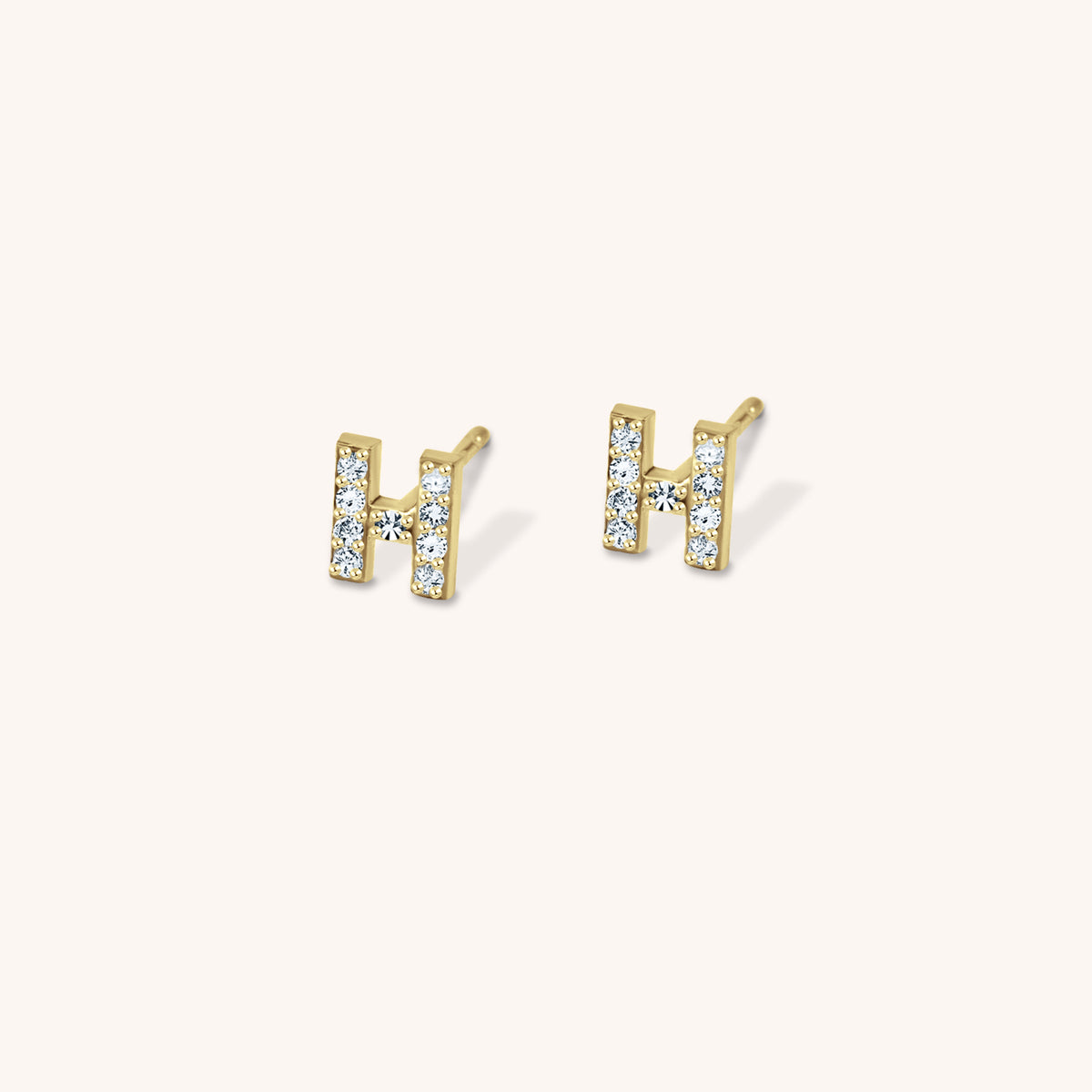 Aria Mini Initial Diamond Earrings