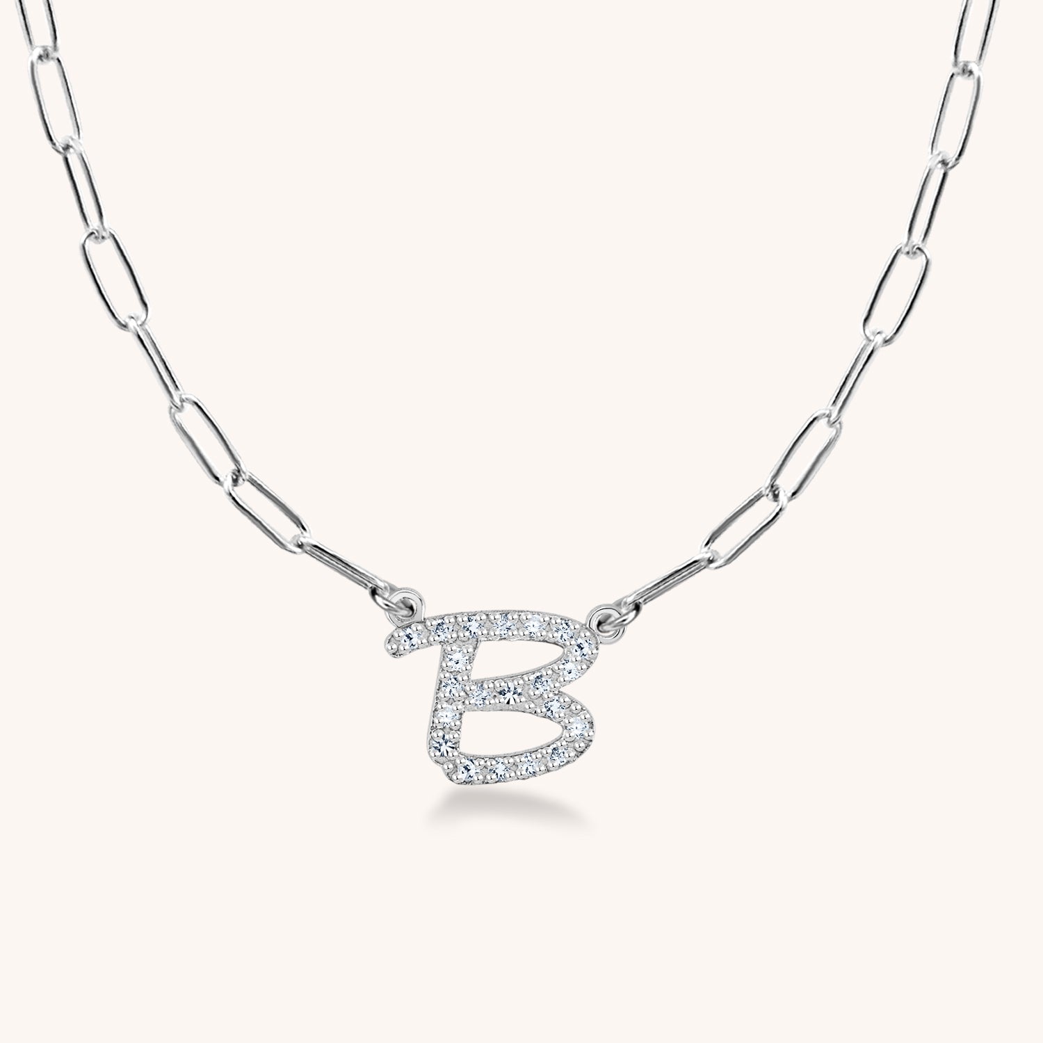 Bezel Diamond Paperclip Necklace – Meira T Boutique