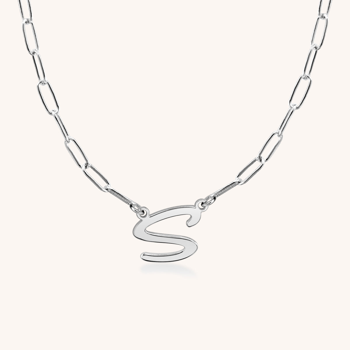 Rachel Initial Paperclip Necklace